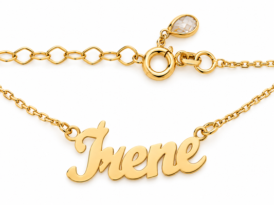 Nume din Aur 14K "Irene" cu lantisor
