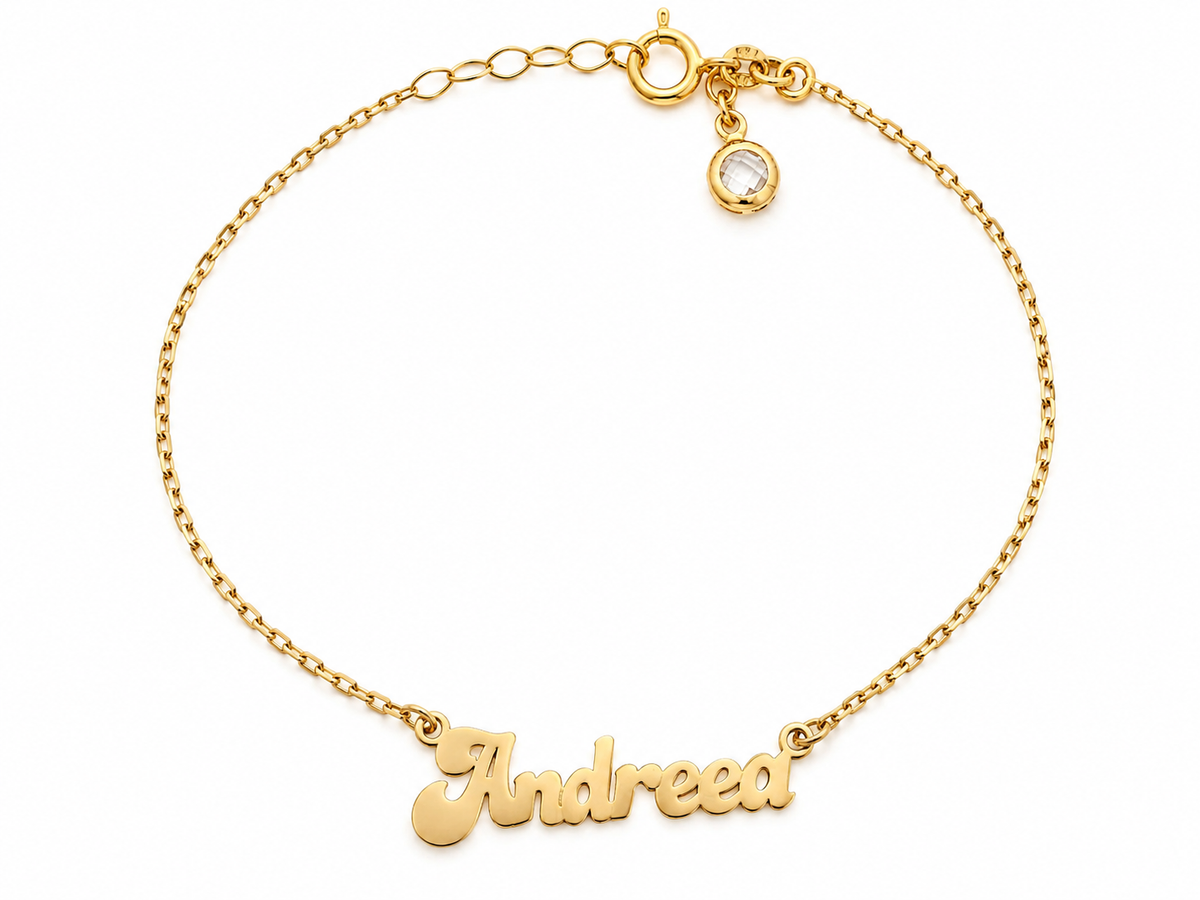Nume din Aur 14K "Andreea" cu lantisor
