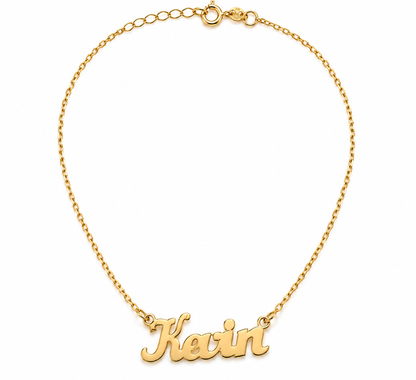 Nume din Aur 14K "Kevin" cu lantisor