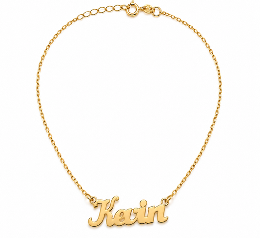 Nume din Aur 14K "Kevin" cu lantisor