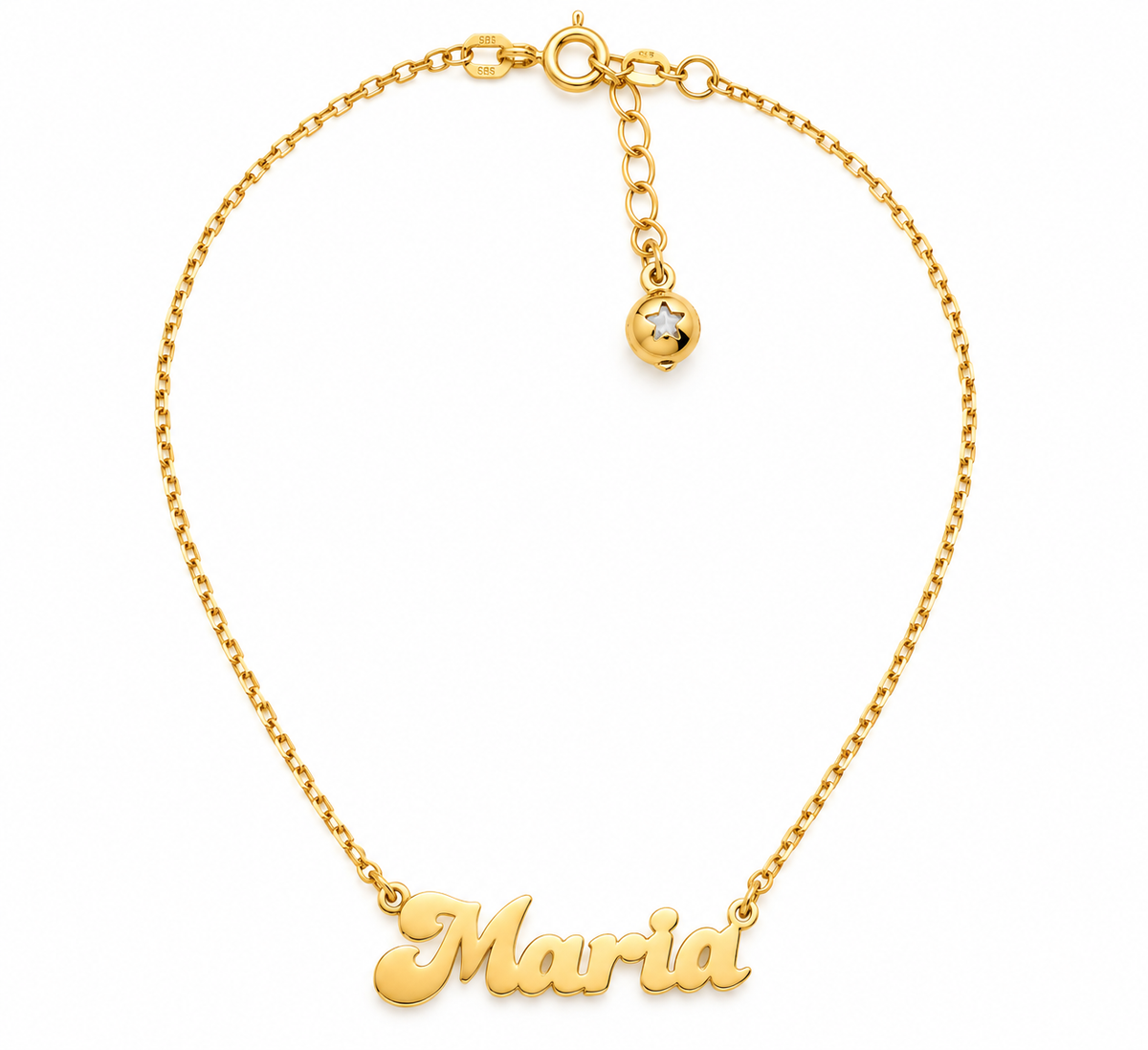 Nume din Aur 14K "Maria" cu lantisor