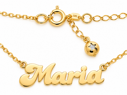 Nume din Aur 14K "Maria" cu lantisor