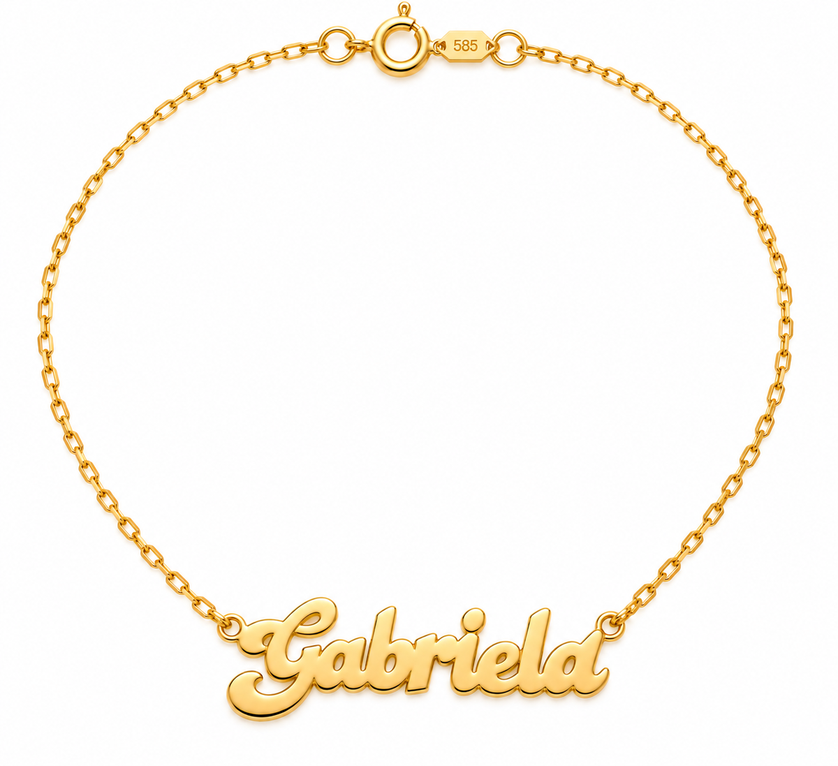 Nume din Aur 14K "Gabriela" cu lantisor