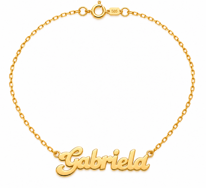 Nume din Aur 14K "Gabriela" cu lantisor