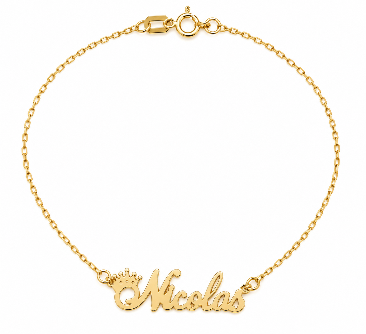 Nume din Aur 14K "Nicolas" cu lantisor
