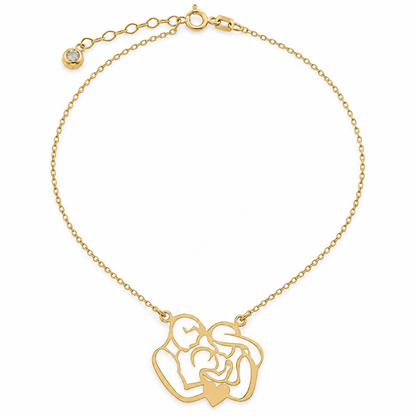 Lantisor Aur 14K Family Time Heart