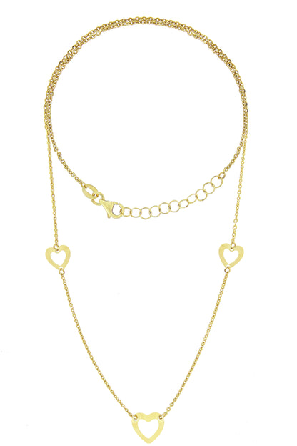 Lantisor "3 Inimioare" - Antonia Gold