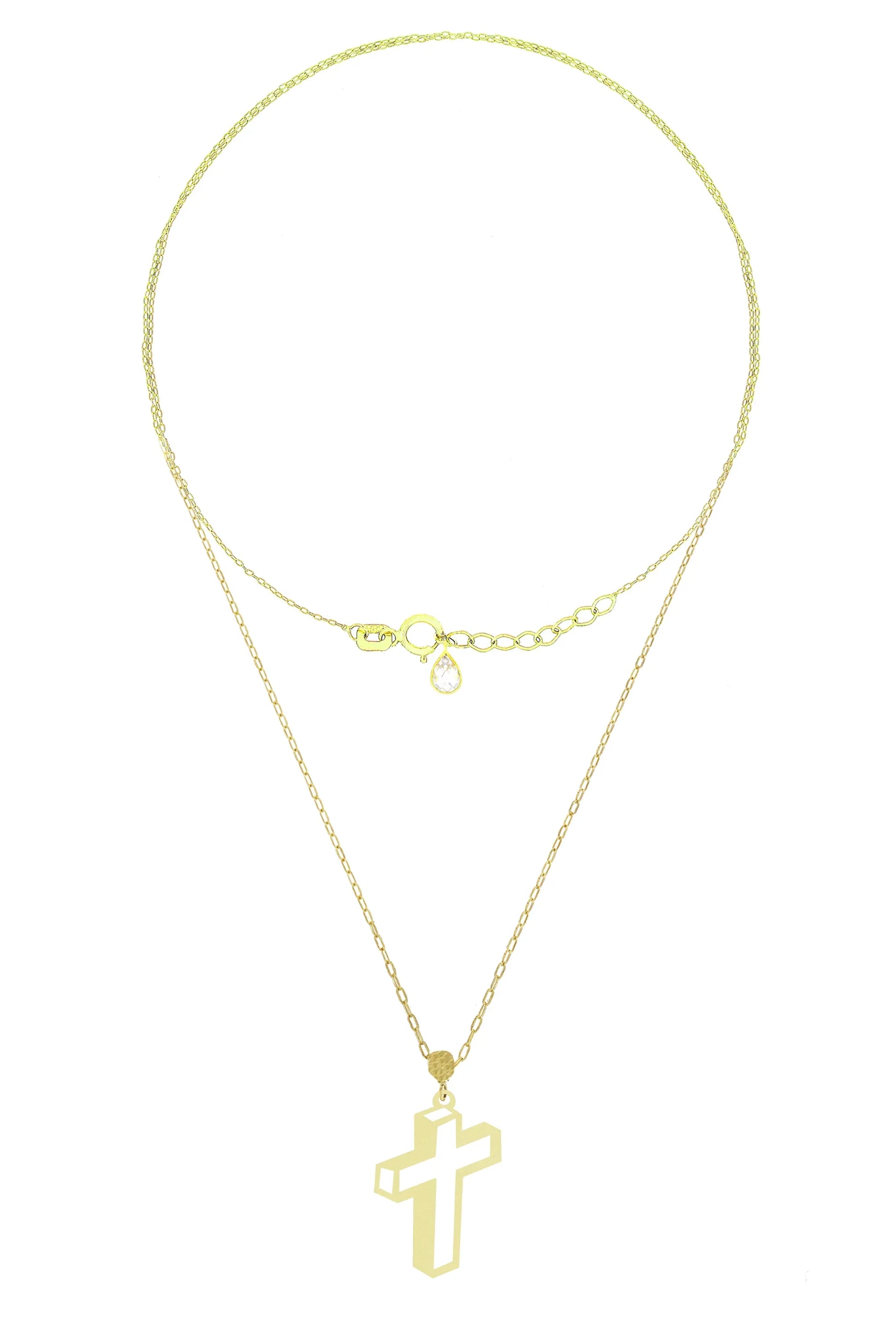Lantisor Aur 14K "Cruce 3D" AG093D - Antonia Gold