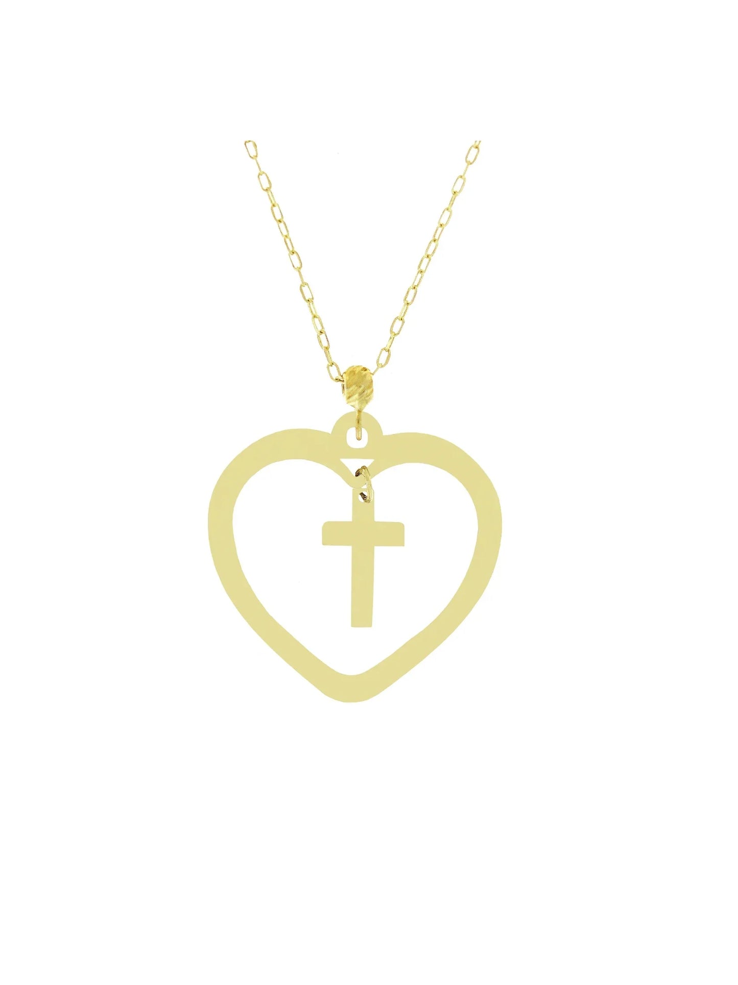 Lantisor "Inimioara si Cruciulita in interior" - Antonia Gold