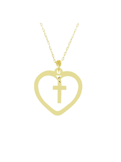 Lantisor "Inimioara si Cruciulita in interior" - Antonia Gold