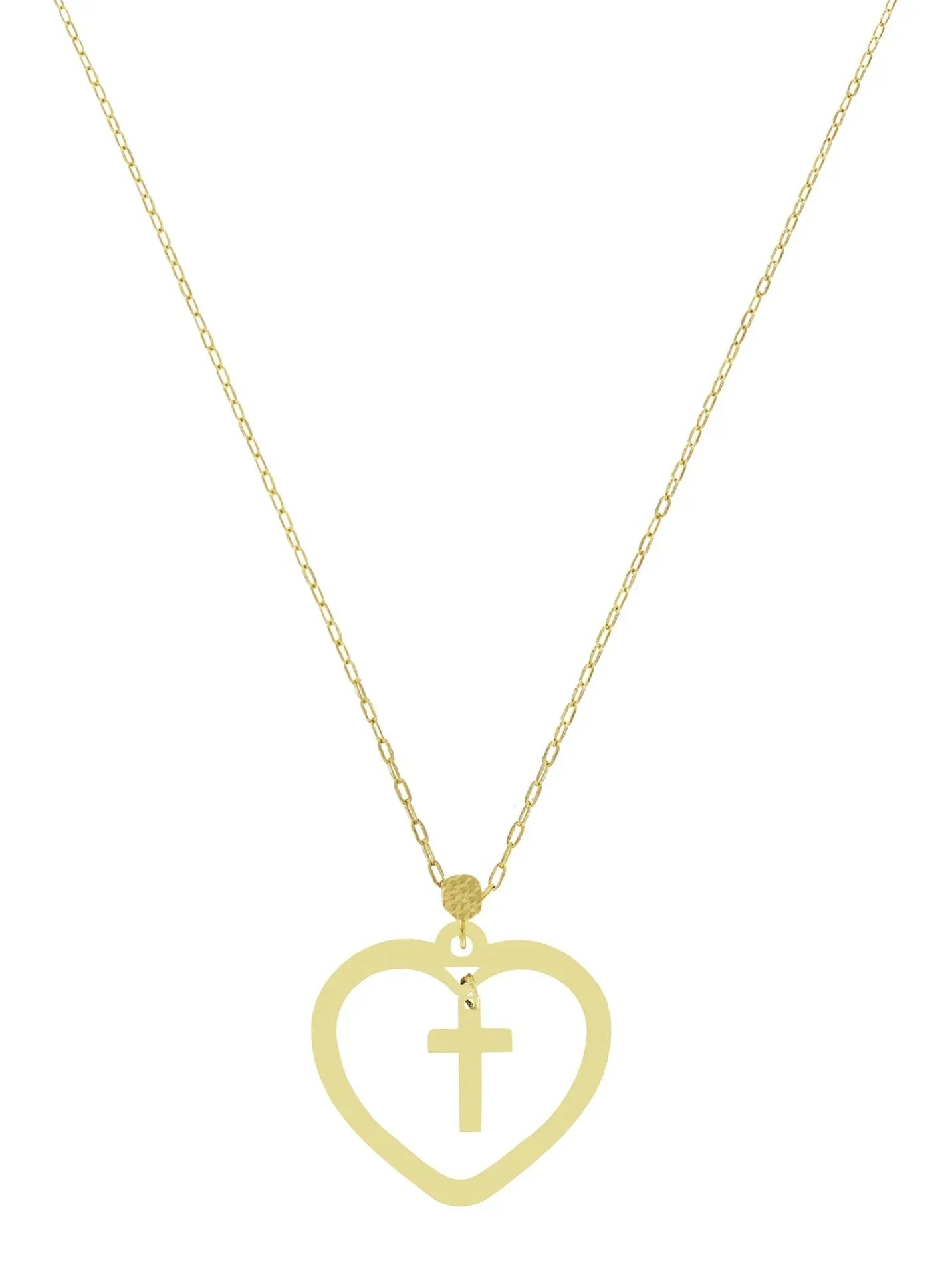 Lantisor "Inimioara si Cruciulita in interior" - Antonia Gold