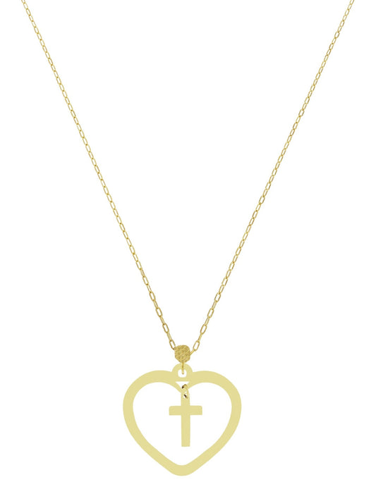 Lantisor "Inimioara si Cruciulita in interior" - Antonia Gold