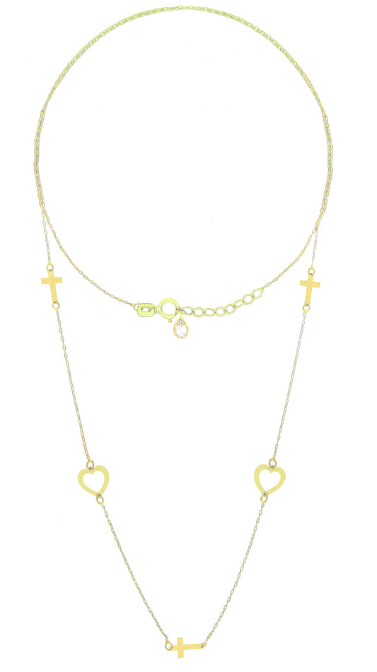 Lantisor "Cruciulite si Inimioare" - Antonia Gold