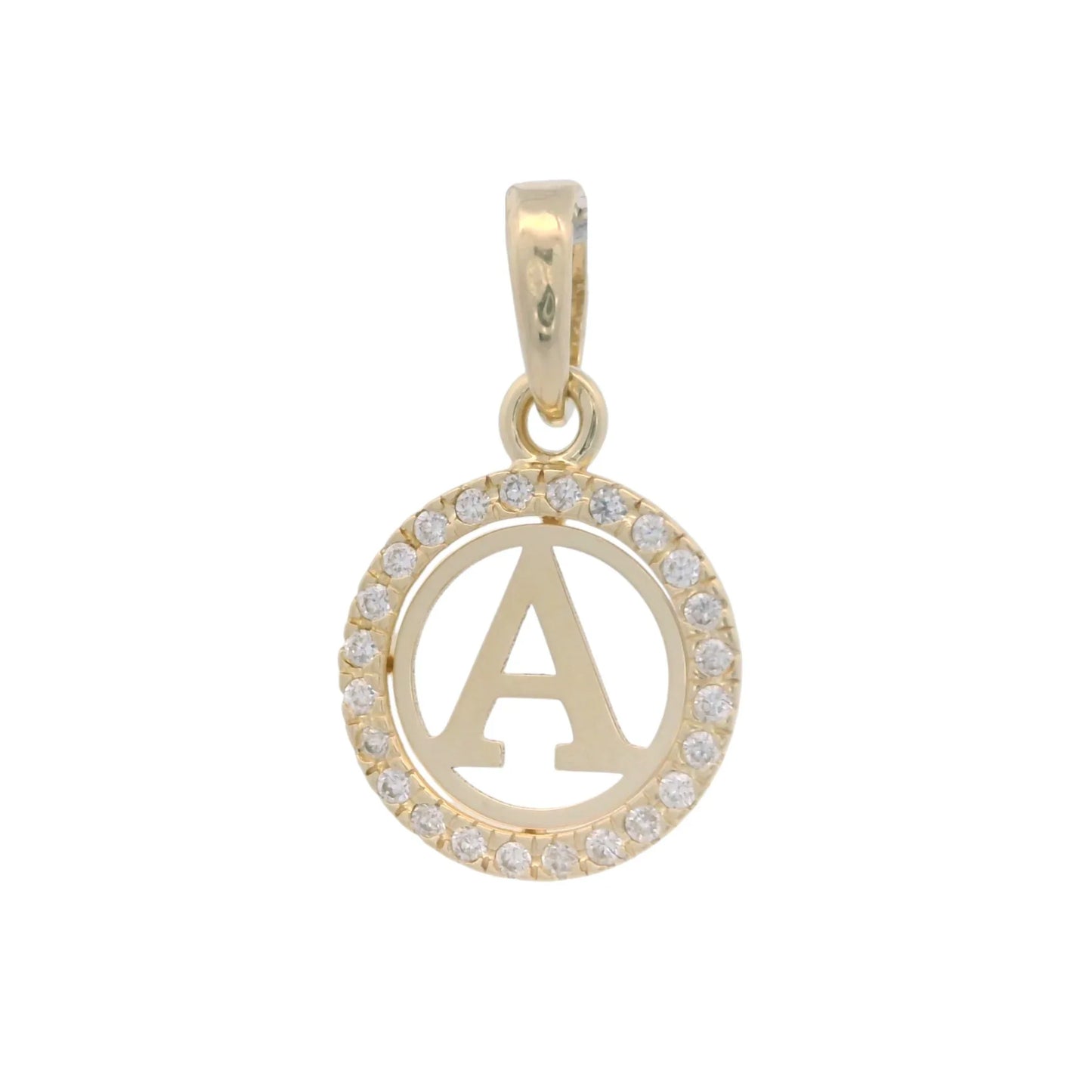 Pandantiv - Initiala "A" - pietre zirconia - Antonia Gold