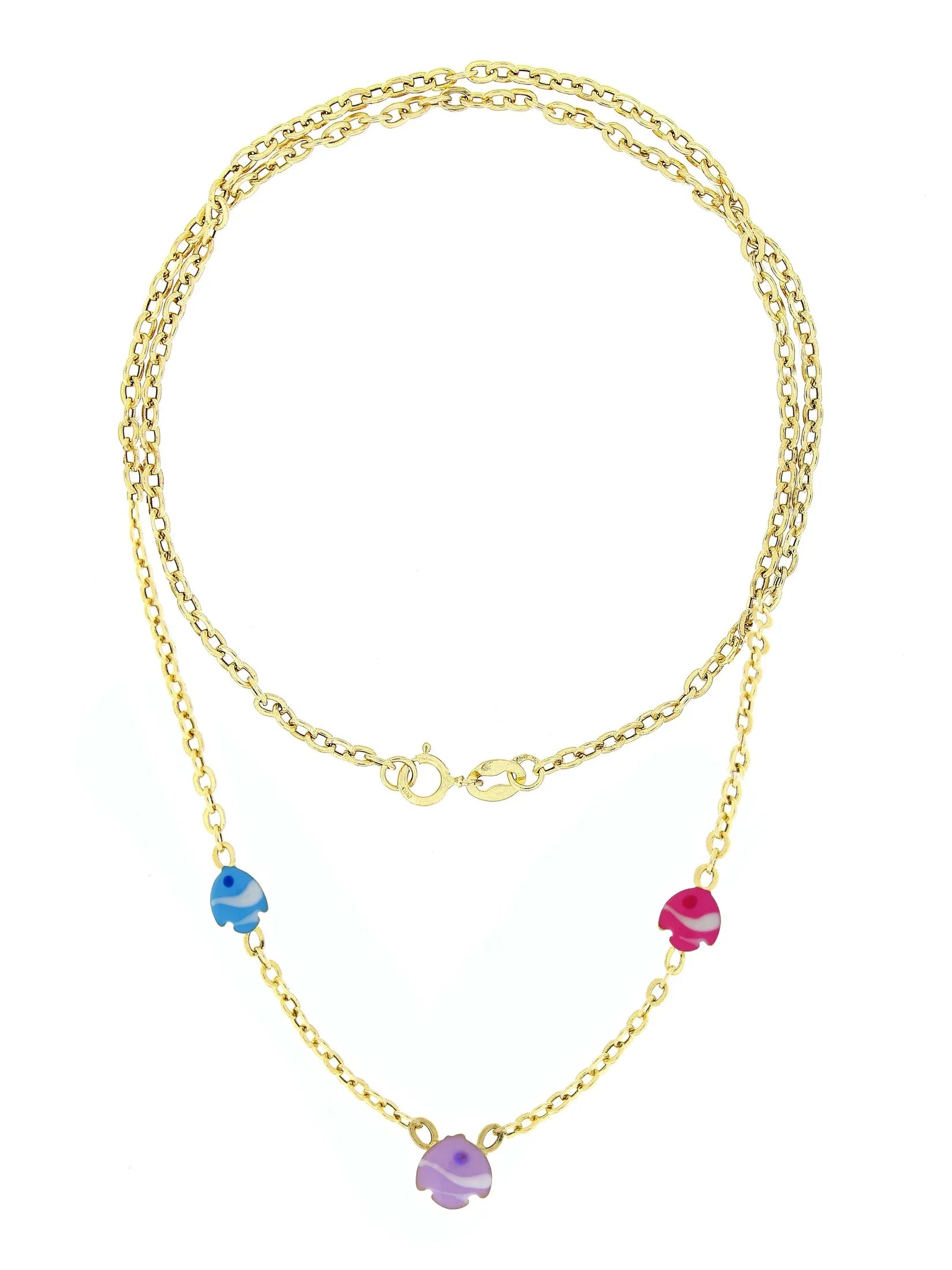 Lantisor " 3 Pestisori colorati" - Antonia Gold