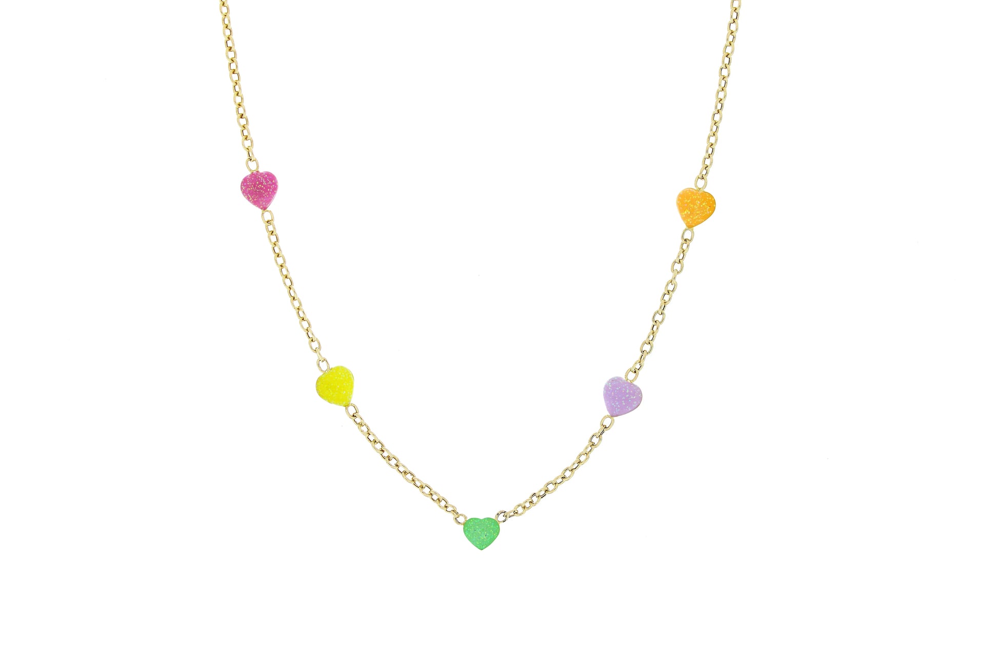 Lantisor copii " 5 Inimioare Colorate" - Antonia Gold