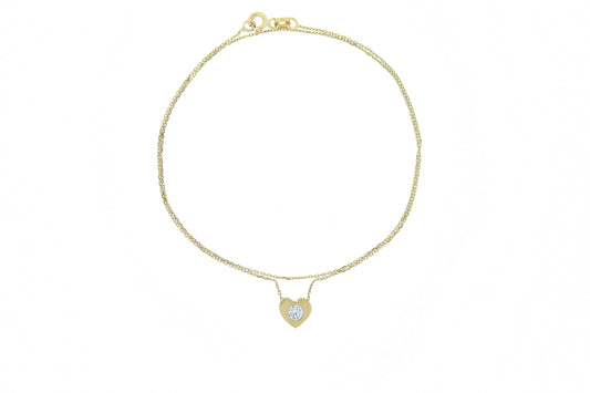 Lantisor pandantiv "Inima din Aur cu piatra"