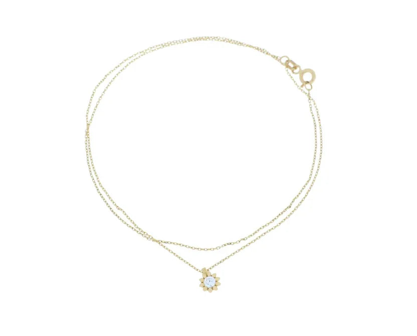 Lantisor "Floricica cu piatra zirconia" - Antonia Gold