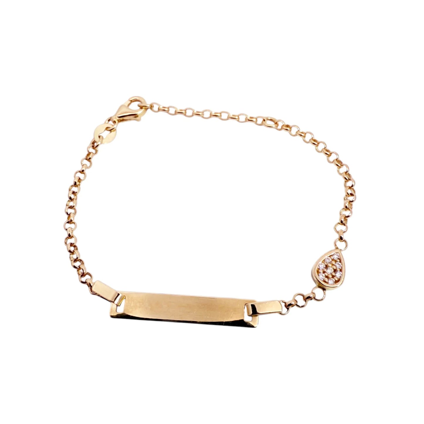Bratara copii "Lacramioara - pietre zirconia" si placuta - Antonia Gold