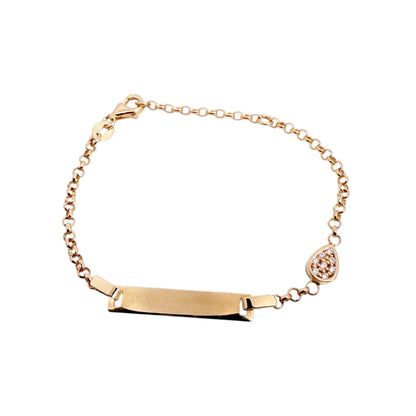Bratara copii "Lacramioara - pietre zirconia" si placuta - Antonia Gold