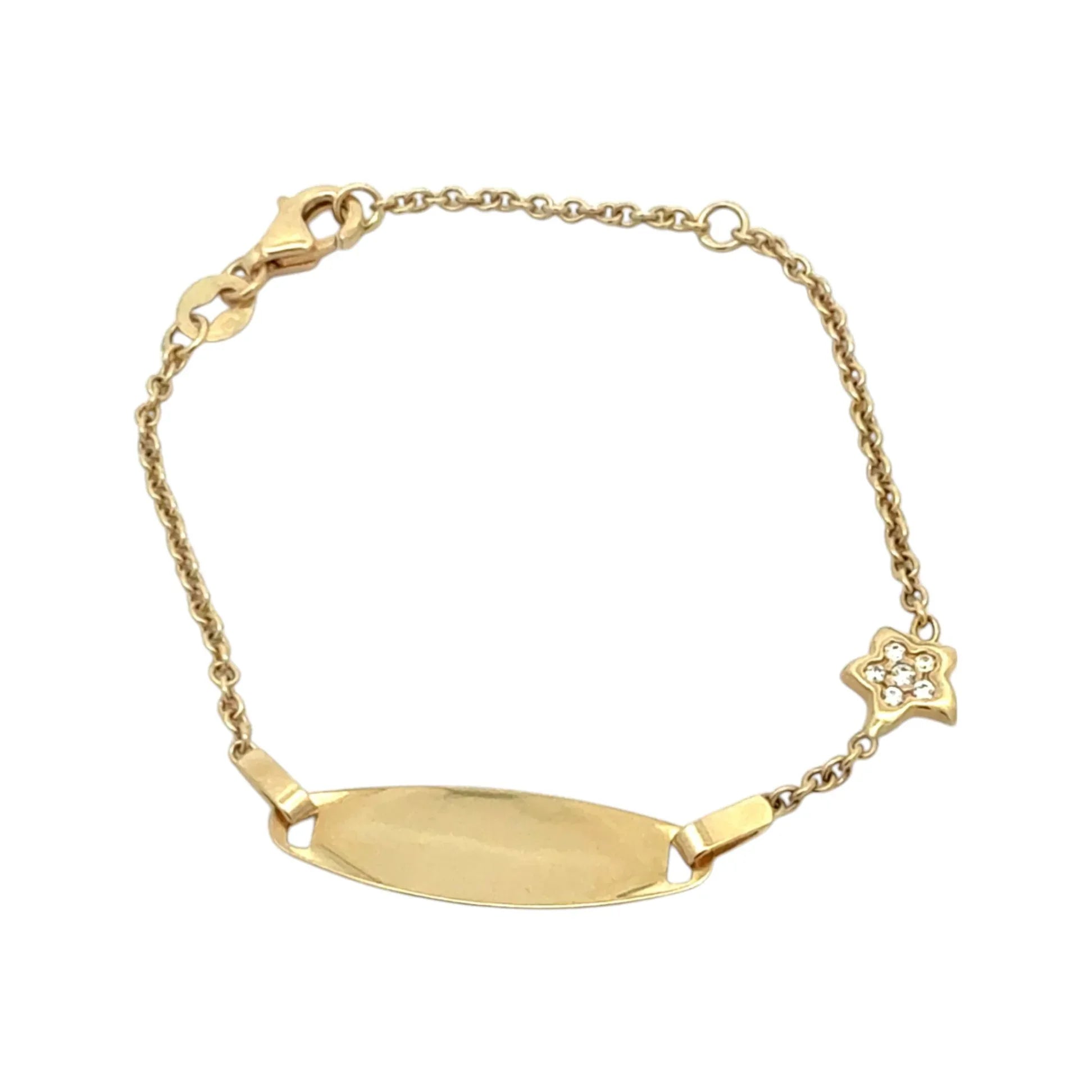 Bratara copii "Steluta - pietre zirconia" si placuta - Antonia Gold