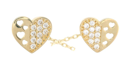 Cercei cu lantisor "Inima cu pietre si forme taiate" - Antonia Gold