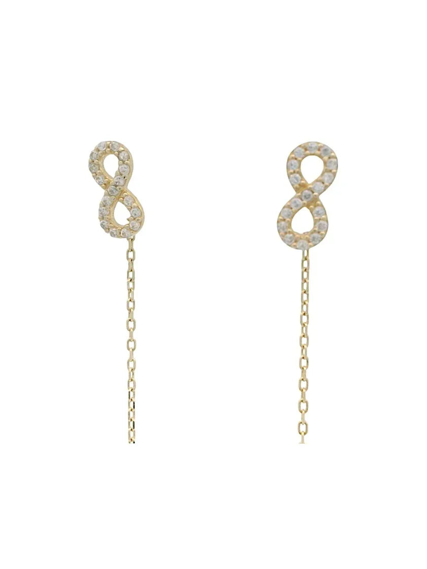 Cercei cu lantisor "Infinit Vertical" - Antonia Gold