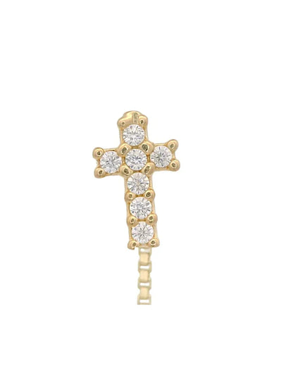Cercei cu lantisor "Cruciulita - pietre zirconia" - Antonia Gold