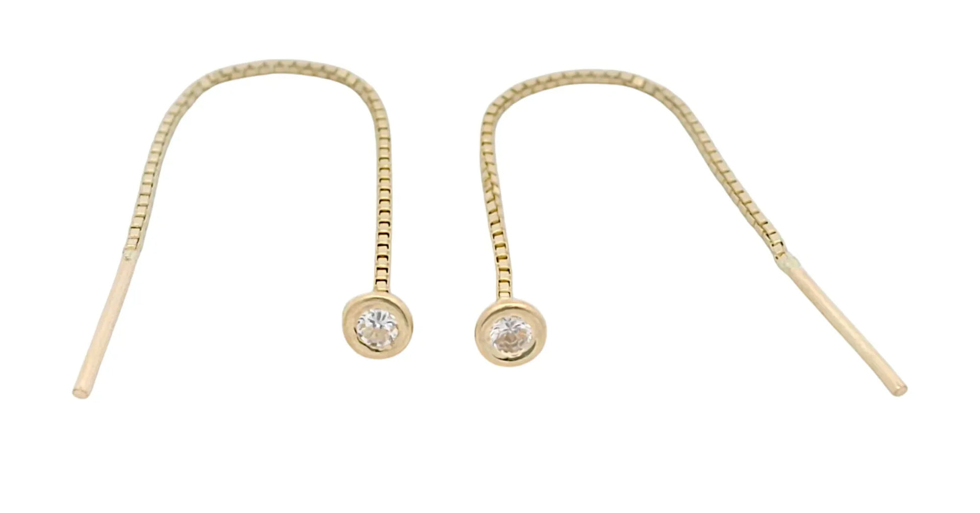 Cercei cu lantisor "Punct de lumina" - Antonia Gold