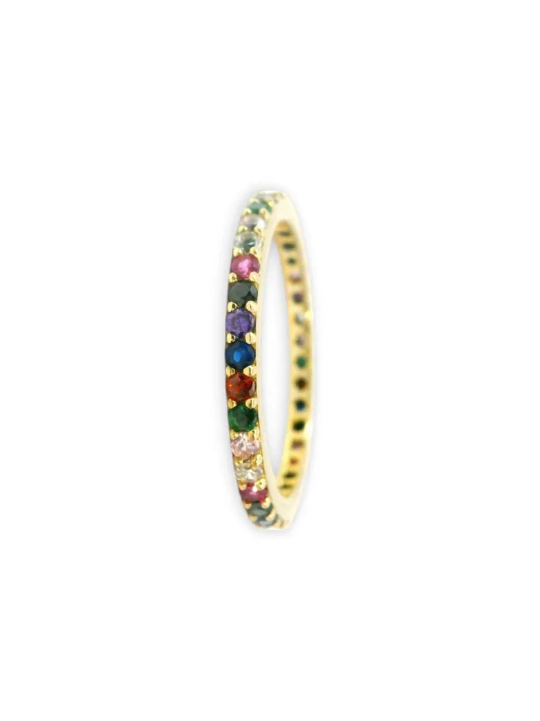 Inel Tennis din aur galben - P. Multicolore - Antonia Gold