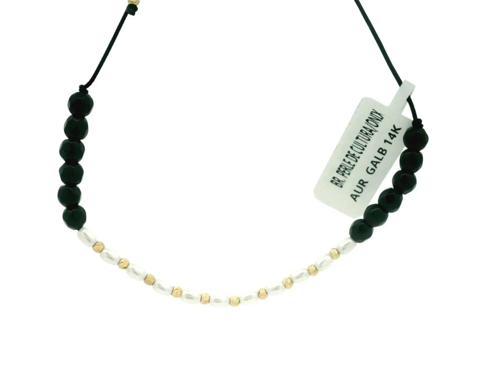 Bratara snur Perle de cultura si Pietre Onix AG036 - Antonia Gold