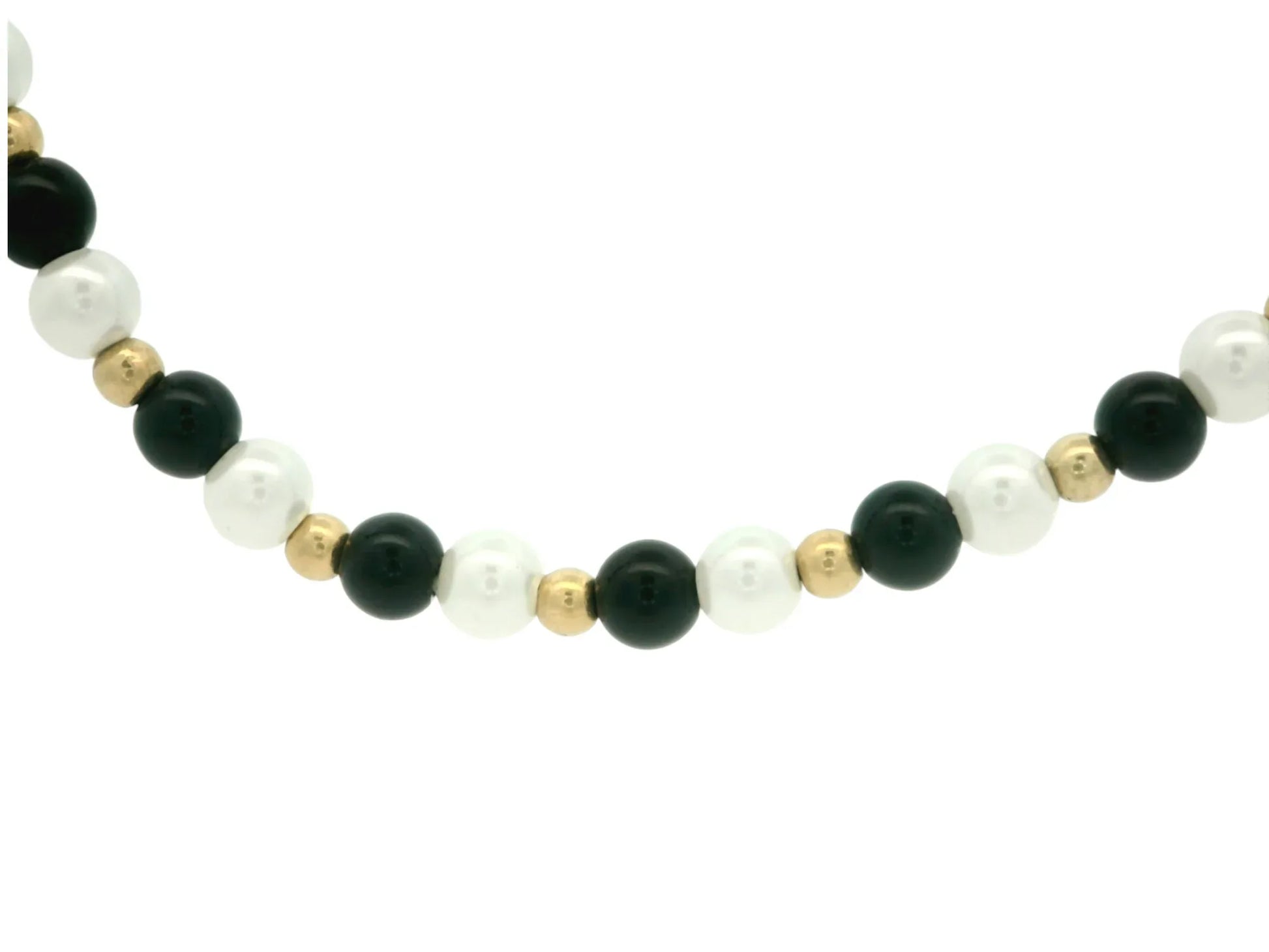 Bratara snur Perle de cultura si pietre Onix AG023 - Antonia Gold