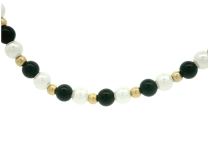 Bratara snur Perle de cultura si pietre Onix AG023 - Antonia Gold