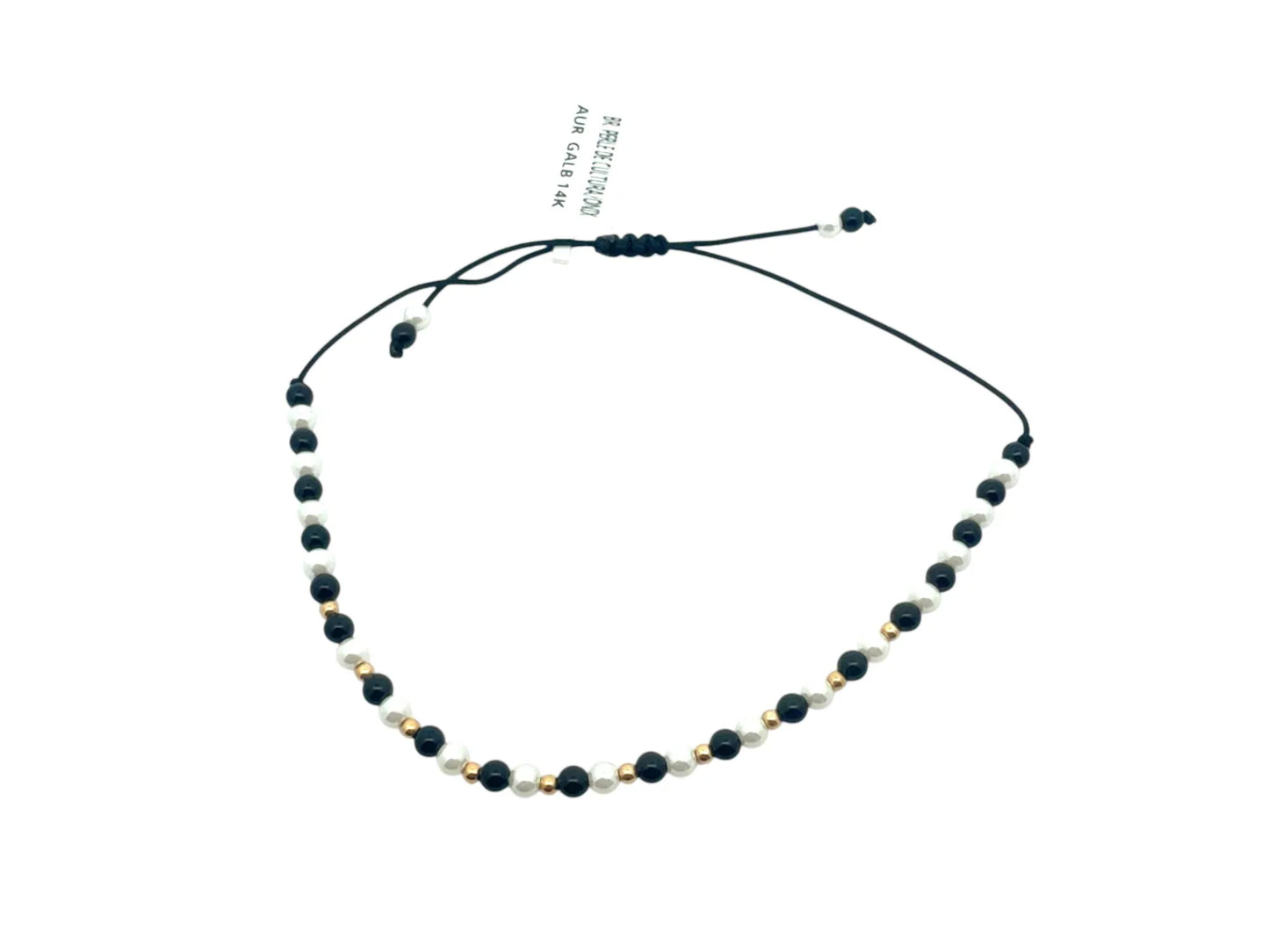 Bratara snur Perle de cultura si pietre Onix AG023 - Antonia Gold