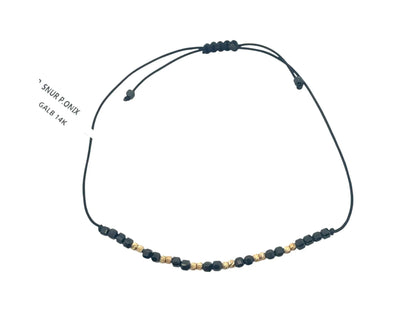 Bratara snur Pietre Onix AG026 - Antonia Gold