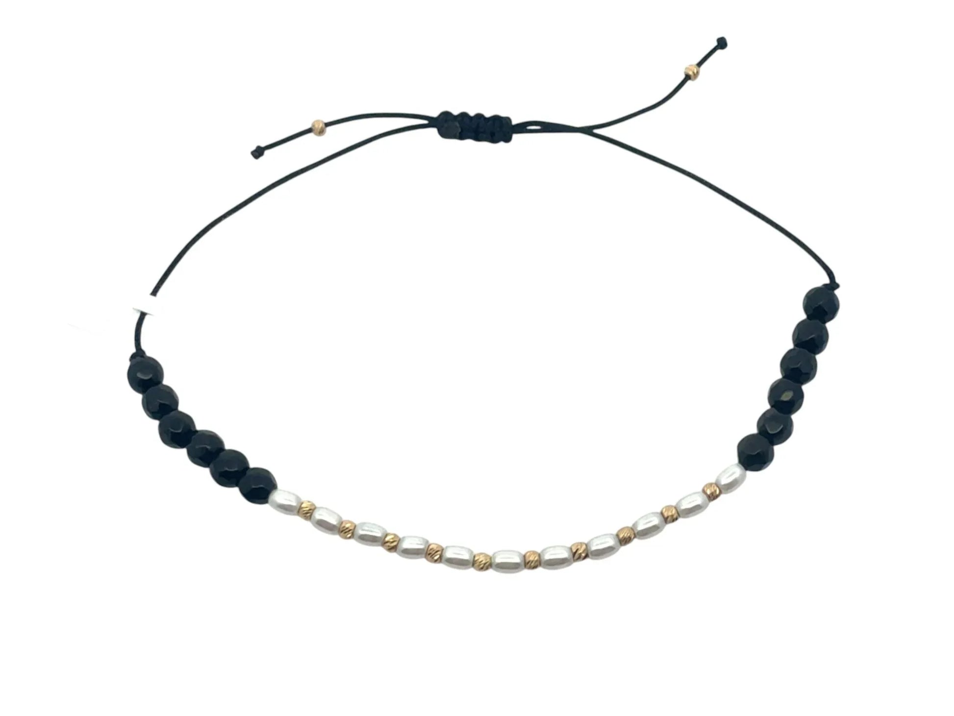 Bratara snur Perle de cultura si Pietre Onix AG036 - Antonia Gold