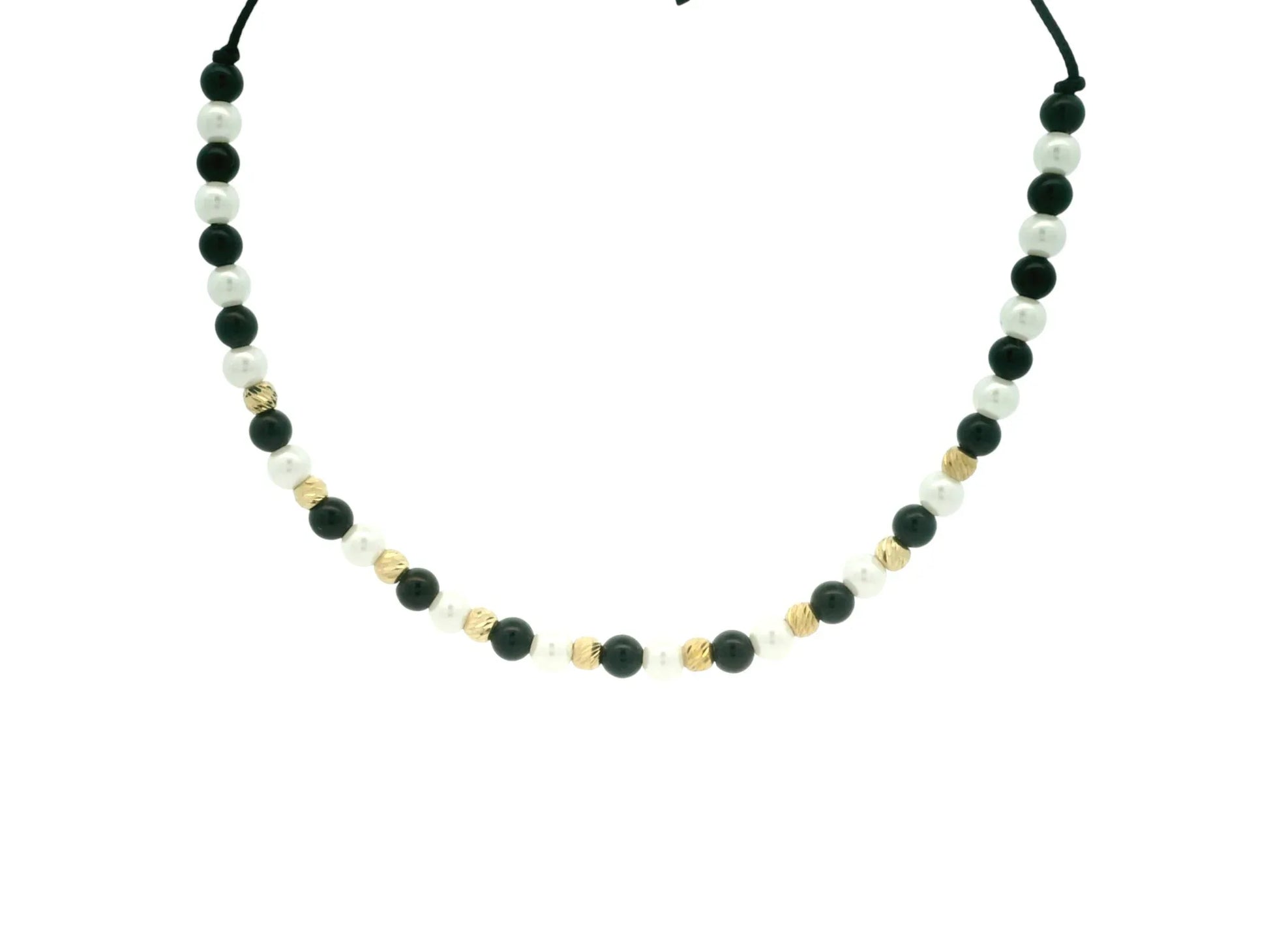 Bratara snur Perle de cultura si Pietre Onix AG039 - Antonia Gold