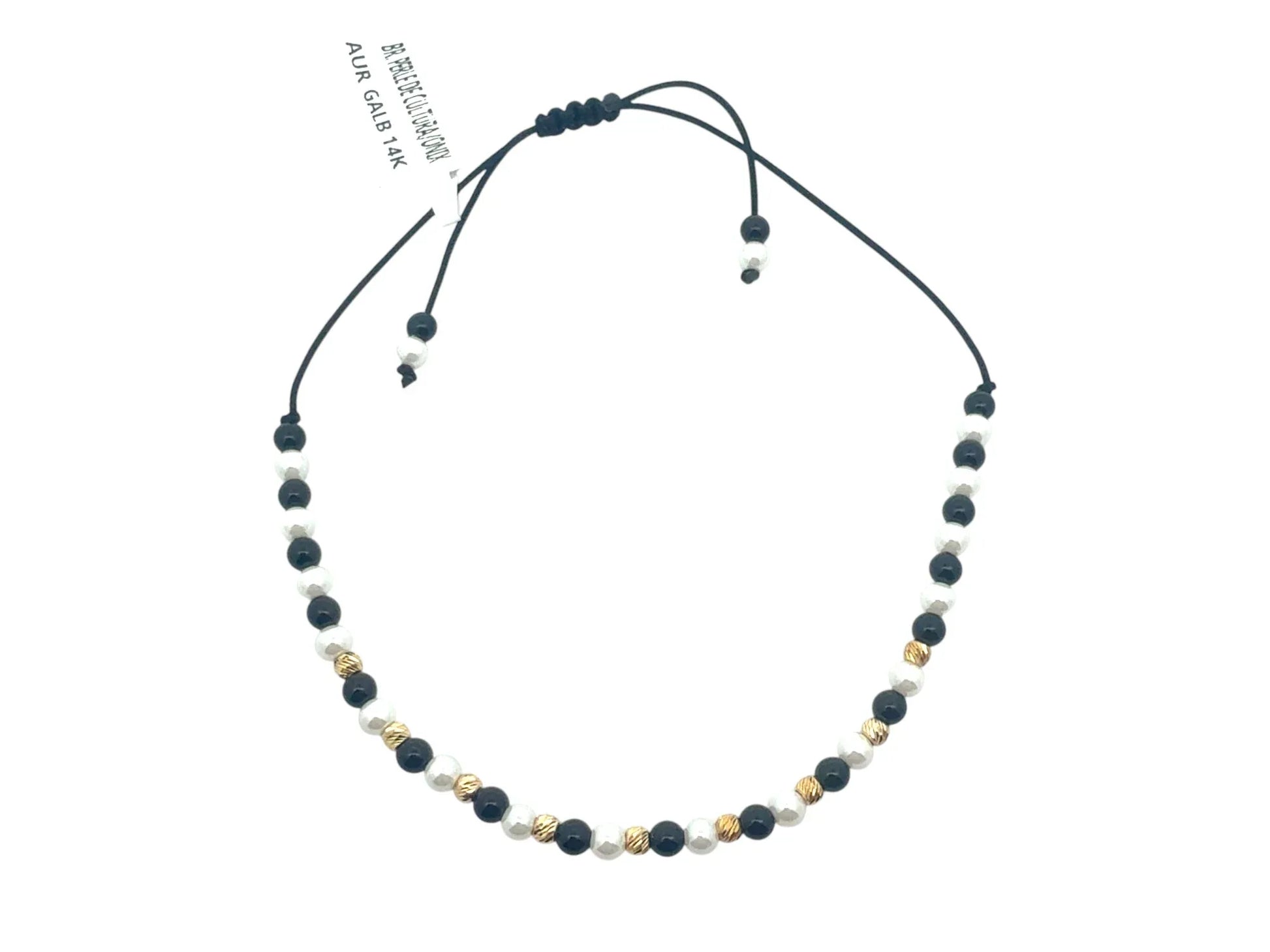 Bratara snur Perle de cultura si Pietre Onix AG039 - Antonia Gold