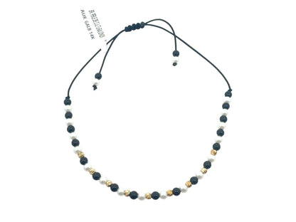 Bratara snur Perle de cultura si Pietre Onix AG039 - Antonia Gold