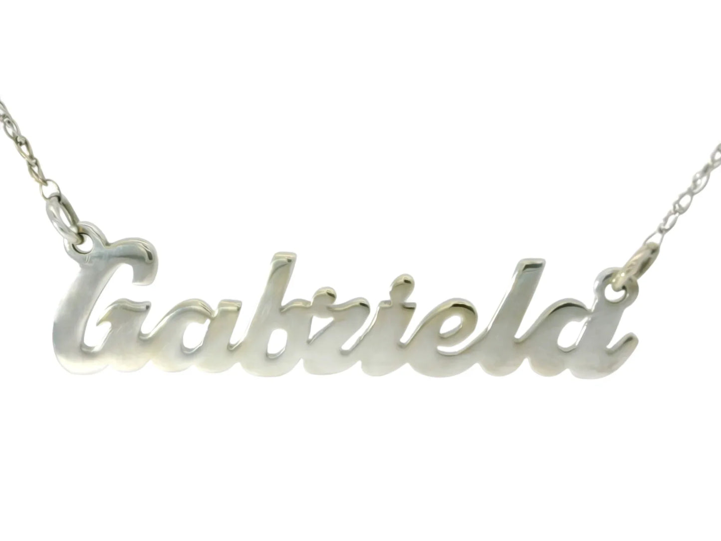 Nume din Aur Alb "GABRIELA" cu lantisor - Antonia Gold