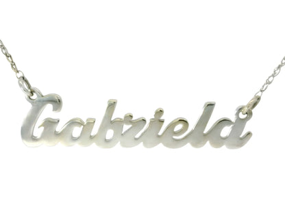 Nume din Aur Alb "GABRIELA" cu lantisor - Antonia Gold