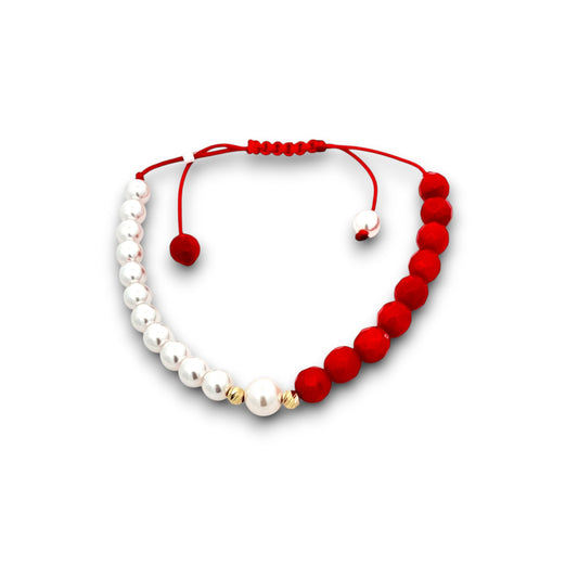 Bratara aur snur - Perle cu P.Quart AG011