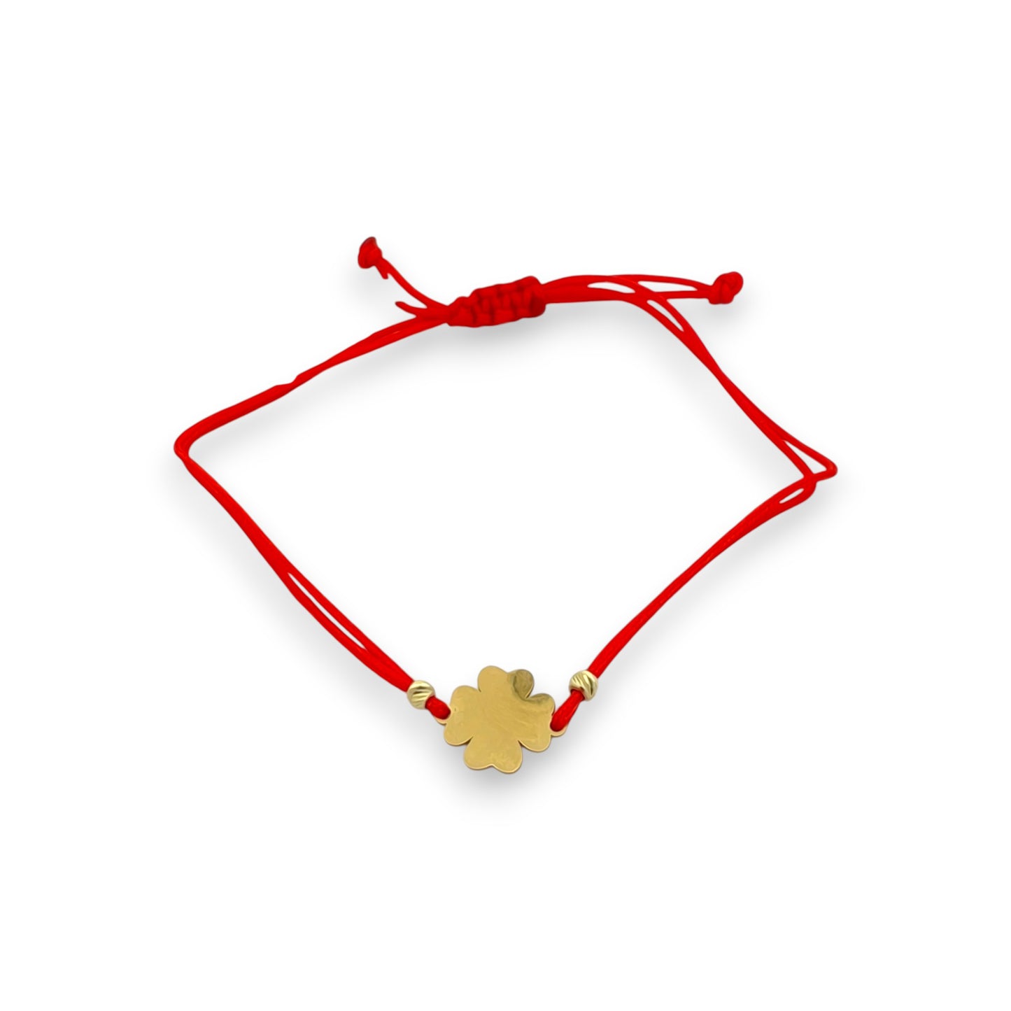 Bratara snur rosu "Pandant rotund cu Trifoi" AG0TRF2