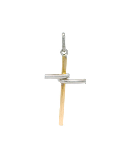 Pandantiv Cruciulita Aur 14K Alb Galben