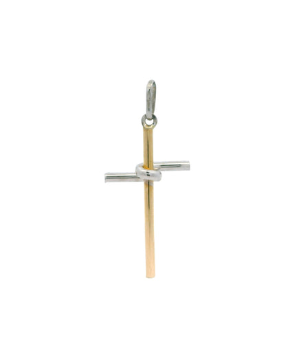 Pandantiv Cruciulita Aur 14K Alb Galben