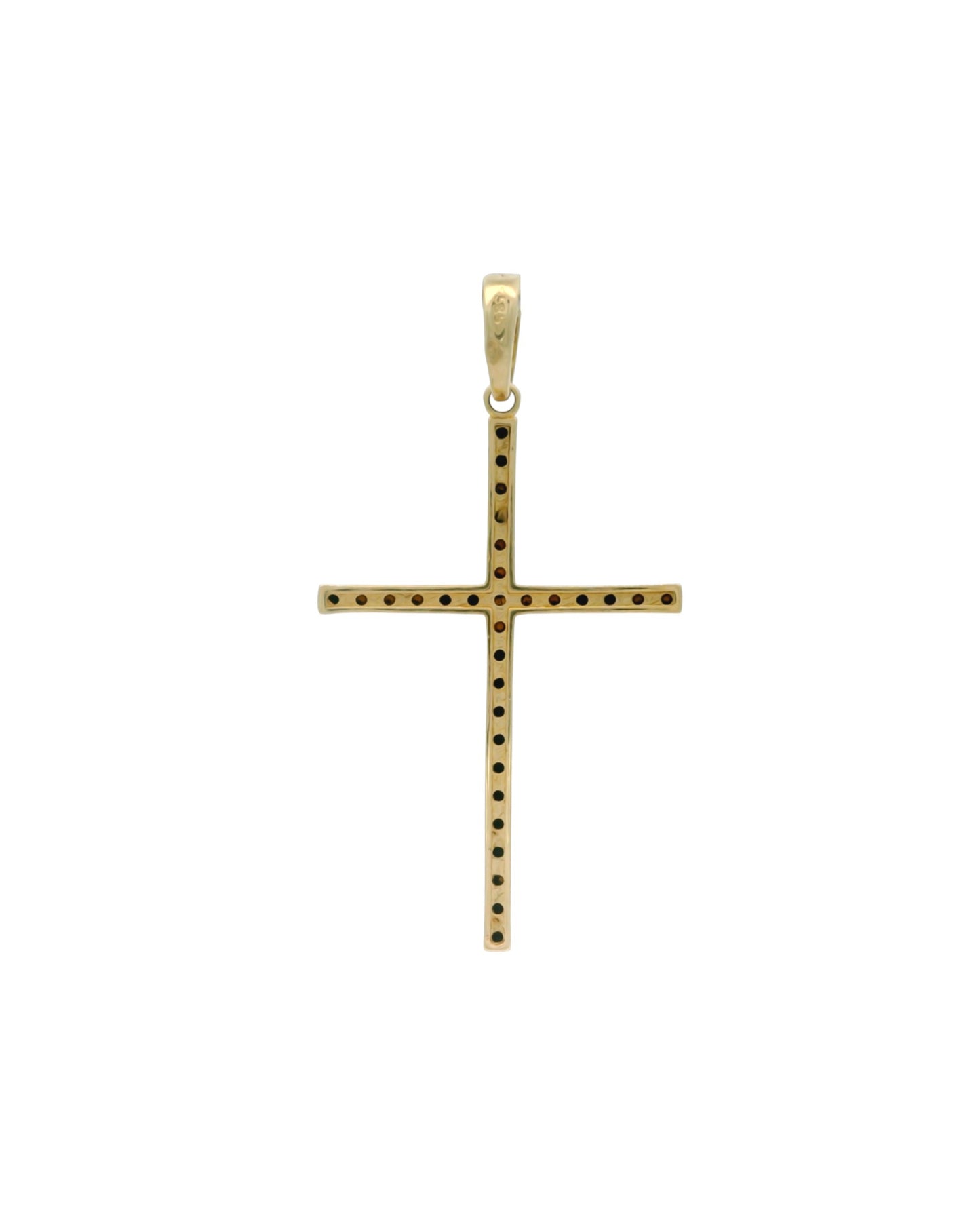 Pandantiv Cruciulita Aur 14K cu pietre negre AG121G