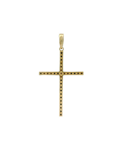 Pandantiv Cruciulita Aur 14K cu pietre negre AG121G