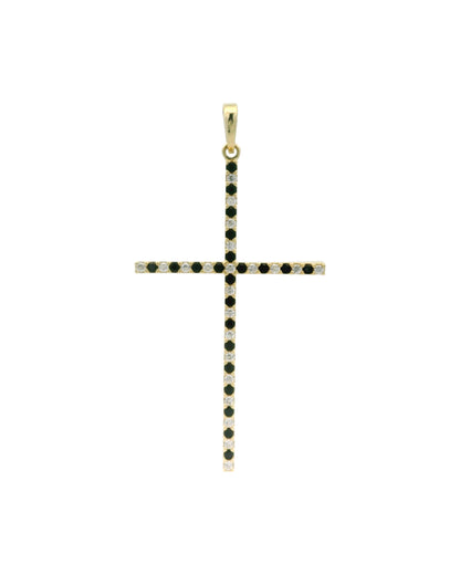 Pandantiv Cruciulita Aur 14K Alb si Negru AG177ANPZ