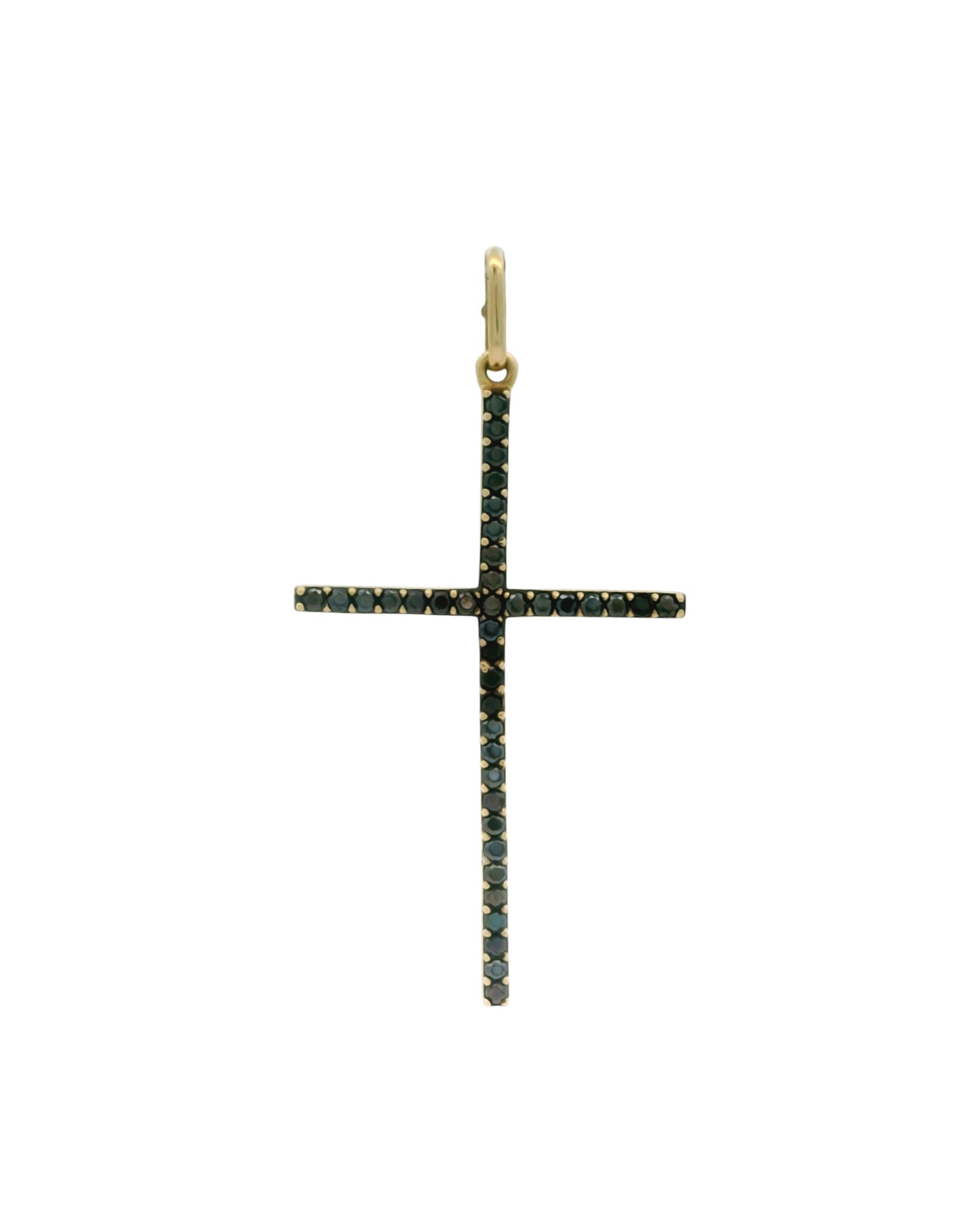 Pandantiv Cruciulita Aur 14K cu pietre Negre AG139PNZ