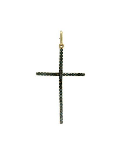 Pandantiv Cruciulita Aur 14K cu pietre Negre AG139PNZ